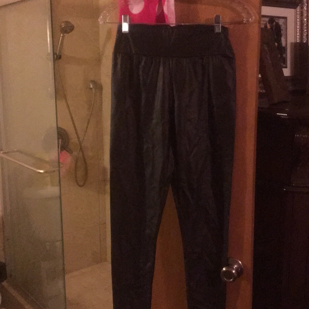 Black leather leggings